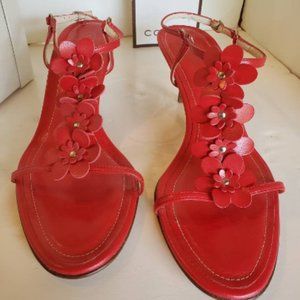Coach Red Sandals  size 9.5